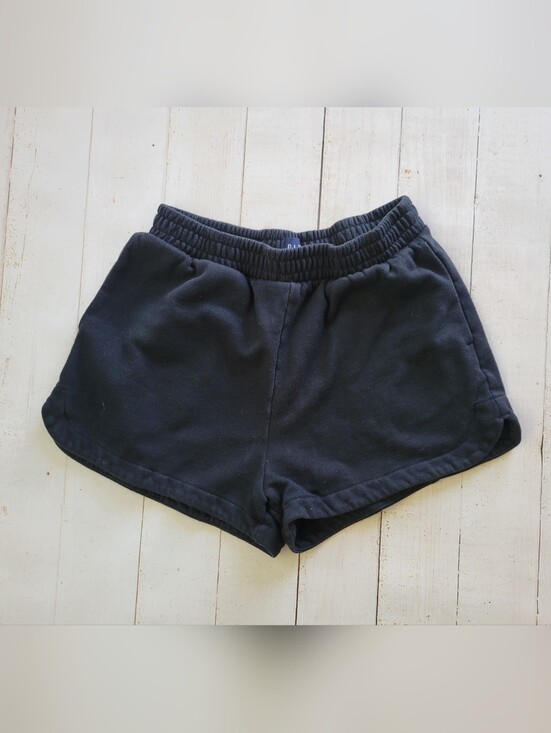 GAP Pants - GAP Women's Black Cotton Elastic Waist Sweat Fleece Shorts Size S Relaxed Fit